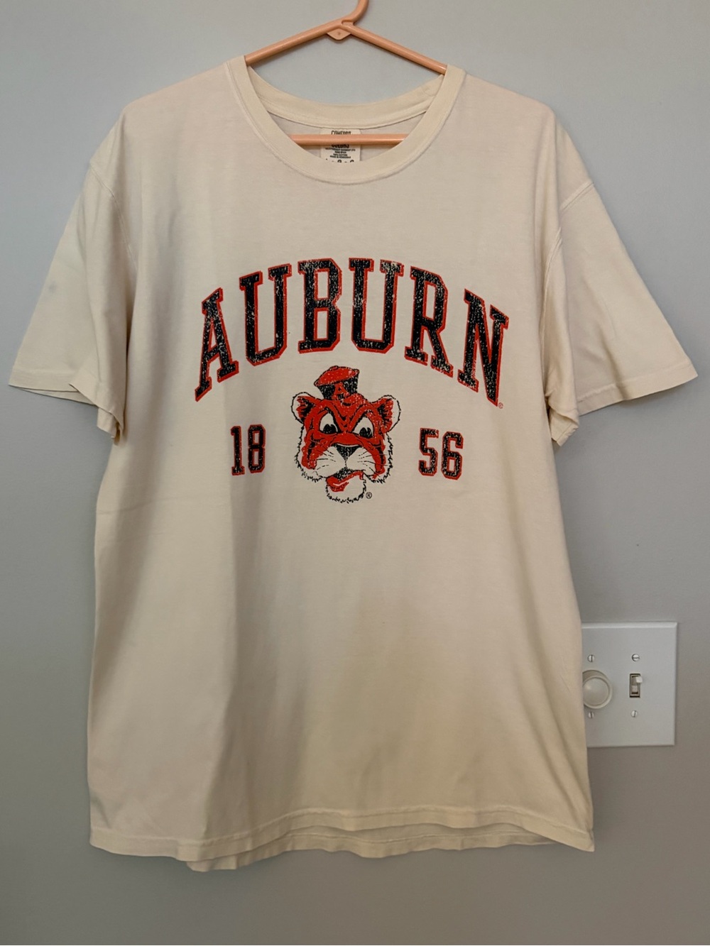 Comfort Colors Auburn Mascot Short Sleeve Tee - Cream/Orange